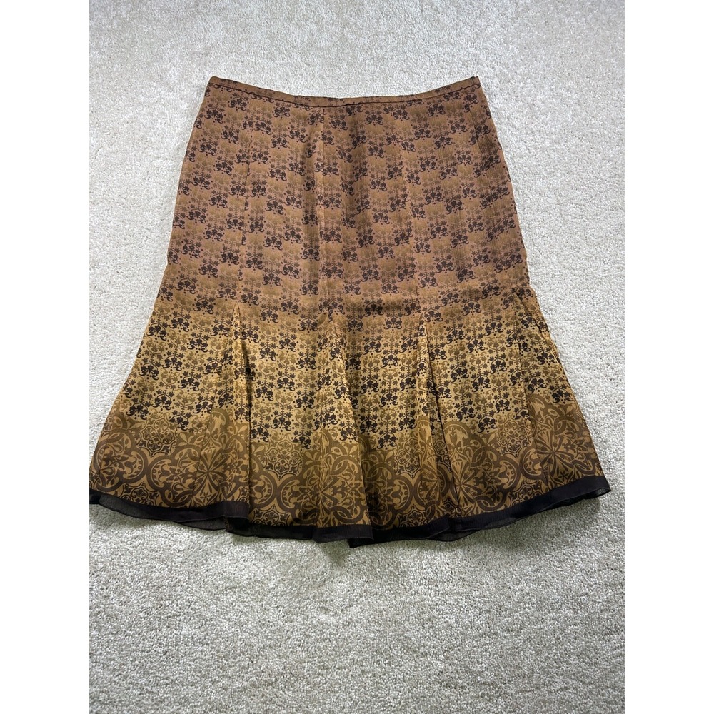 Axcess Liz Clairborne Size 8 Brown Skirt Cowgirl Lined Sheer